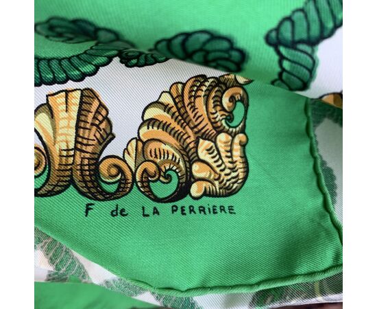 HERMES Foulard Vintage in Seta Col. Verde Carre 90