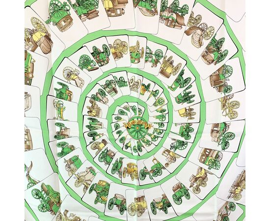 HERMES Foulard Vintage in Seta Col. Verde Carre 90