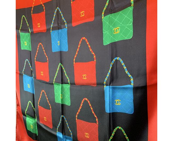 CHANEL Foulard Vintage in Seta Col. Rosso