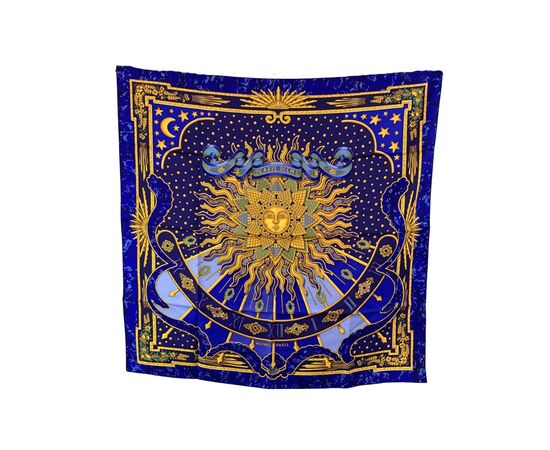 HERMES Foulard Vintage in Seta Col. Blu Carre 90