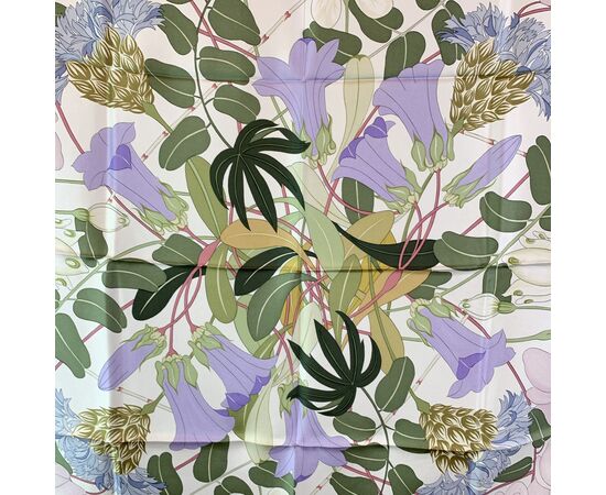 HERMES Foulard Vintage in Seta Col. Beige Carre 90