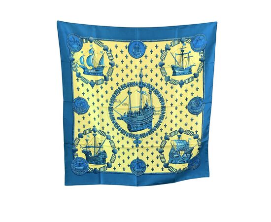 HERMES Foulard Vintage in Seta Col. Turchese Carre 90