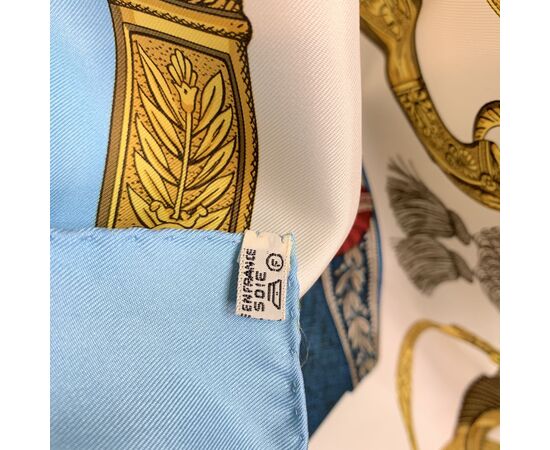HERMES Foulard Vintage in Seta Col. Blu Carre 90
