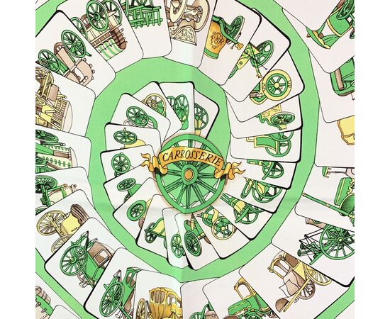 HERMES Foulard Vintage in Seta Col. Verde Carre 90