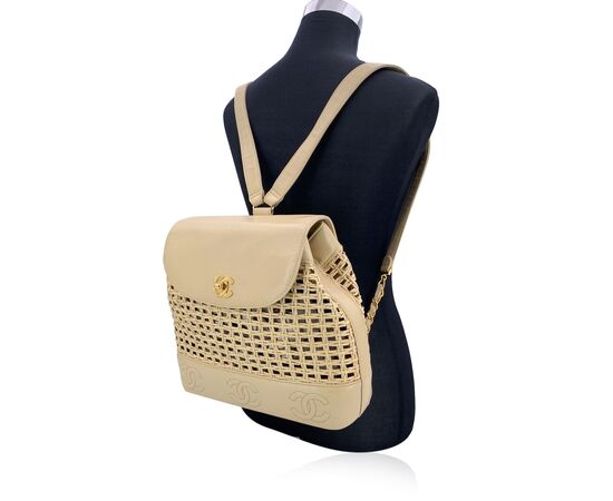 CHANEL Zaino Vintage in Pelle Col. Beige Timeless/Classique M