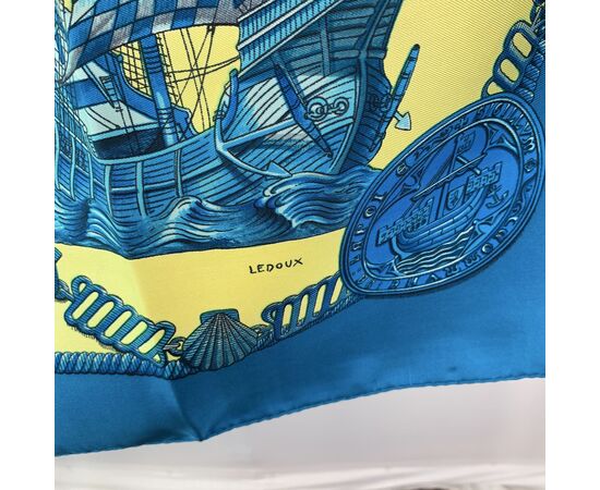 HERMES Foulard Vintage in Seta Col. Turchese Carre 90