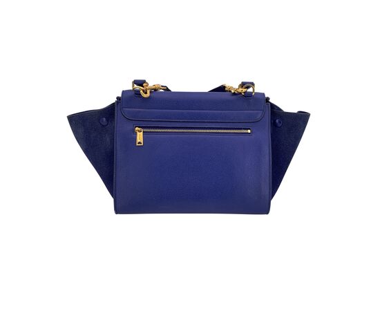 CELINE Borsa a Mano in Pelle Col. Blu Trapeze M