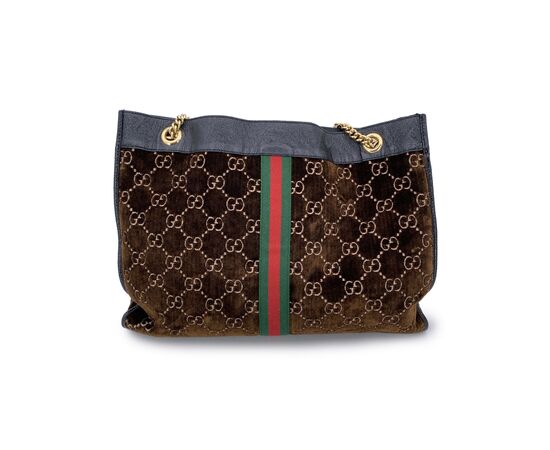 GUCCI Borsa Shopper in Velluto Col. Marrone Rajah L