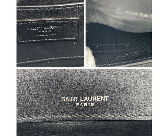 SAINT LAURENT Borsa a Tracolla in Pelle Lucida Col. Nero Vicky S