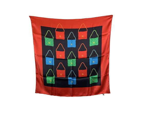 CHANEL Foulard Vintage in Seta Col. Rosso