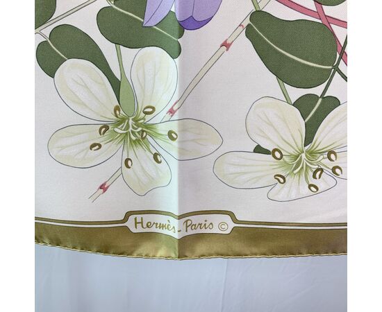 HERMES Foulard Vintage in Seta Col. Beige Carre 90