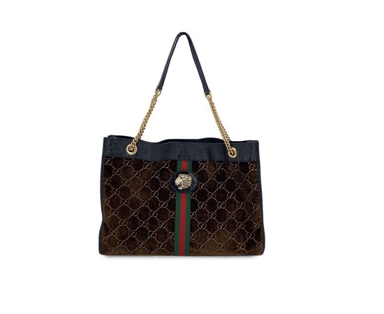 GUCCI Borsa Shopper in Velluto Col. Marrone Rajah L