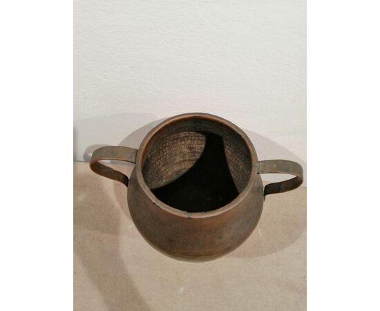 19th century copper vase with two handles