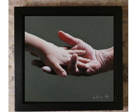 Arte contemporanea Olio su tela” My Sun ” di Filippo Manfroni al confine con l’iperrealismo