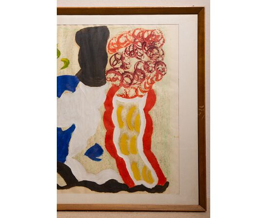 Virgilio Guidi (Rome, April 4, 1891 – Venice, January 7, 1984) painting from 1958, signed and with authentication by his daughter signed on the back.