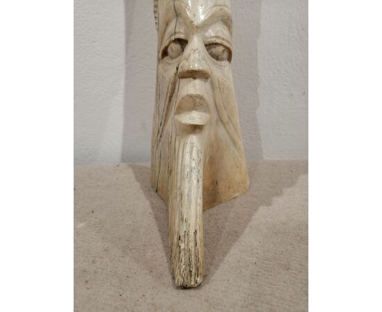 Antique African bone sculpture depicting a face - 19th century