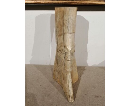 Antique African bone sculpture depicting a face - 19th century