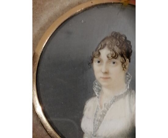 19th-century miniature - portrait of a woman