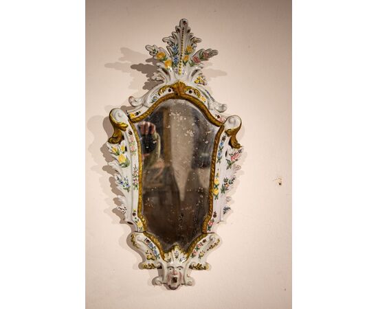 Coppia di specchiere del '700 in maiolica - Bassano