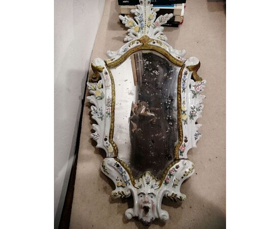 Coppia di specchiere del '700 in maiolica - Bassano