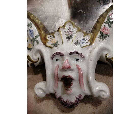 Coppia di specchiere del '700 in maiolica - Bassano