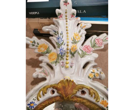 Coppia di specchiere del '700 in maiolica - Bassano