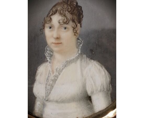 19th-century miniature - portrait of a woman