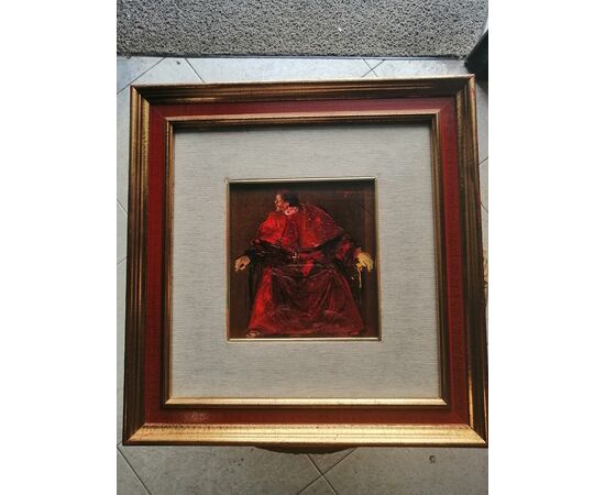 Angelo Tassi (Bologna, October 9, 1937) portrait of a Cardinal - signed