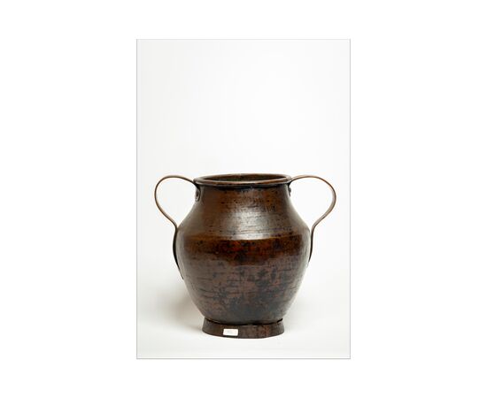 19th century copper vase with two handles