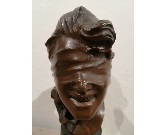 Neapolitan bronze from the late 19th century depicting Fortune