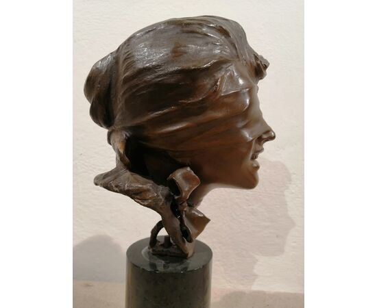 Neapolitan bronze from the late 19th century depicting Fortune