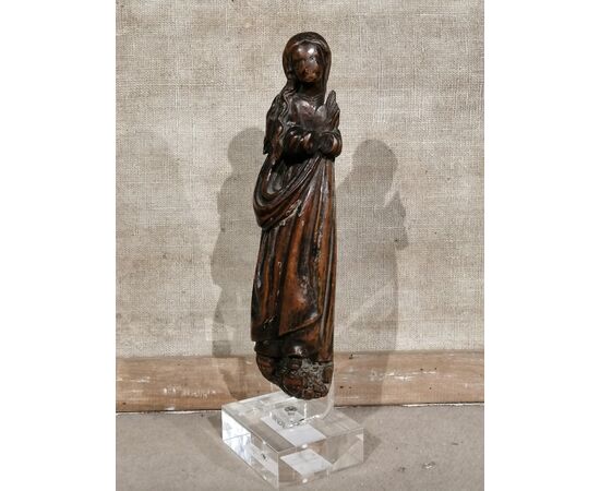 15th-century wooden sculpture - Magdalene carried by angels