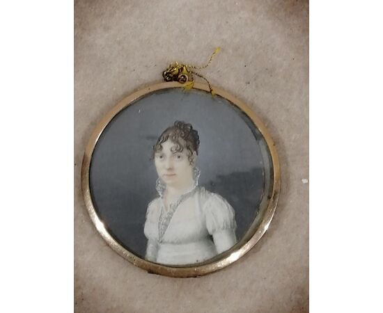 19th-century miniature - portrait of a woman