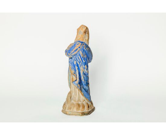 Madonna in terracotta con policromia originale - XVIII secolo