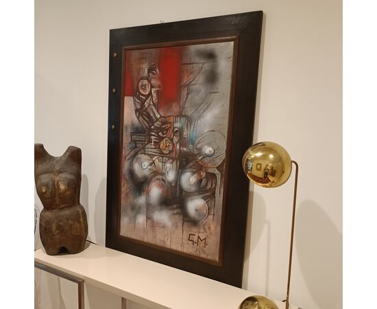 Pittura Brutalista anni '60/70 :Olio su tela