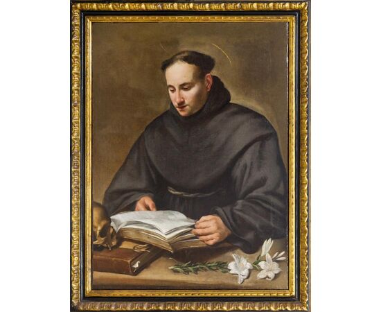 Portrait of Saint Anthony of Padua - 17th century masterpiece - oil on canvas