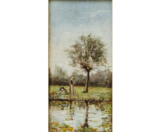 Landscape - Italy early 1900s - oil on canvas