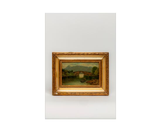 Early 20th-century triptych of English landscapes - Oil on cardboard - With initials on the back - 1912