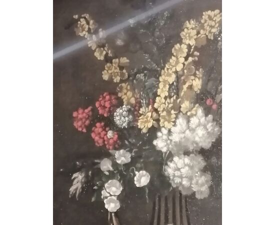 Splendid 17th-century floral still life. Oil on canvas in good condition.