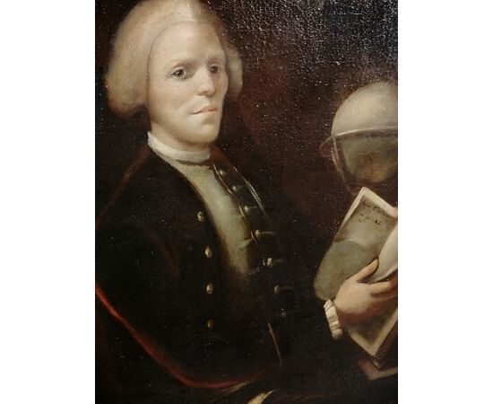 Ritratto di studioso nel suo laboratorio - '700 - Olio su tela