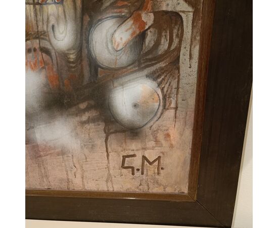 Pittura Brutalista anni '60/70 :Olio su tela