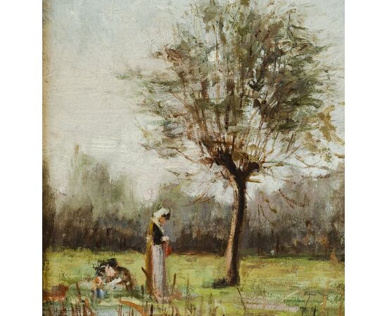 Landscape - Italy early 1900s - oil on canvas