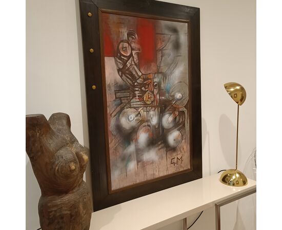 Pittura Brutalista anni '60/70 :Olio su tela