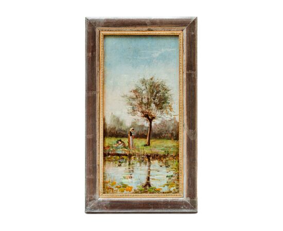 Landscape - Italy early 1900s - oil on canvas