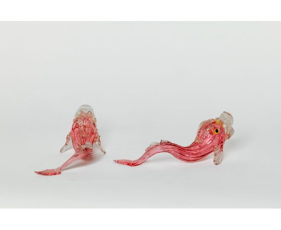 Coppia di pesci in vetro di Murano - Salviati primi anni del '900 - piccole mancanze