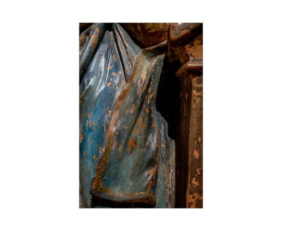 Importante Madonna in terracotta policroma. Emilia XVII secolo