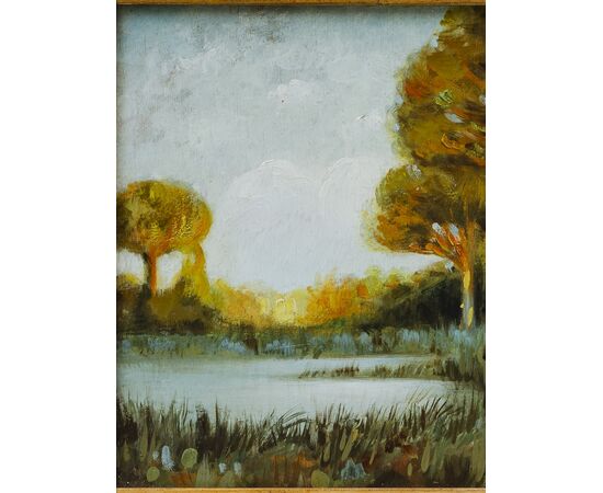 Landscape - Italy early 1900s - contemporary frame - Oil on canvas