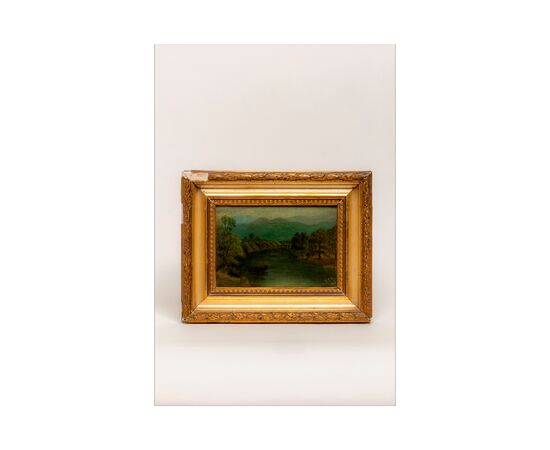 Early 20th-century triptych of English landscapes - Oil on cardboard - With initials on the back - 1912