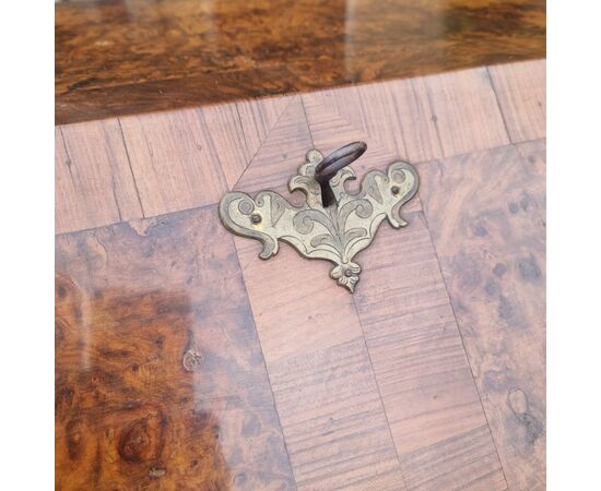 18th century English walnut and elm burl fall front desk