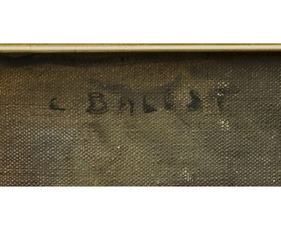 Painting with flower vase - Italy second half of the 20th century - signed - oil on canvas